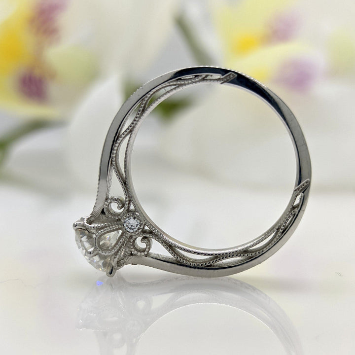 AGI Design Sky Round Lab Created Diamond Engagement Ring