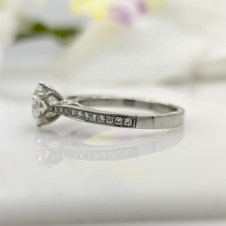 AGI Design Sky Round Lab Created Diamond Engagement Ring