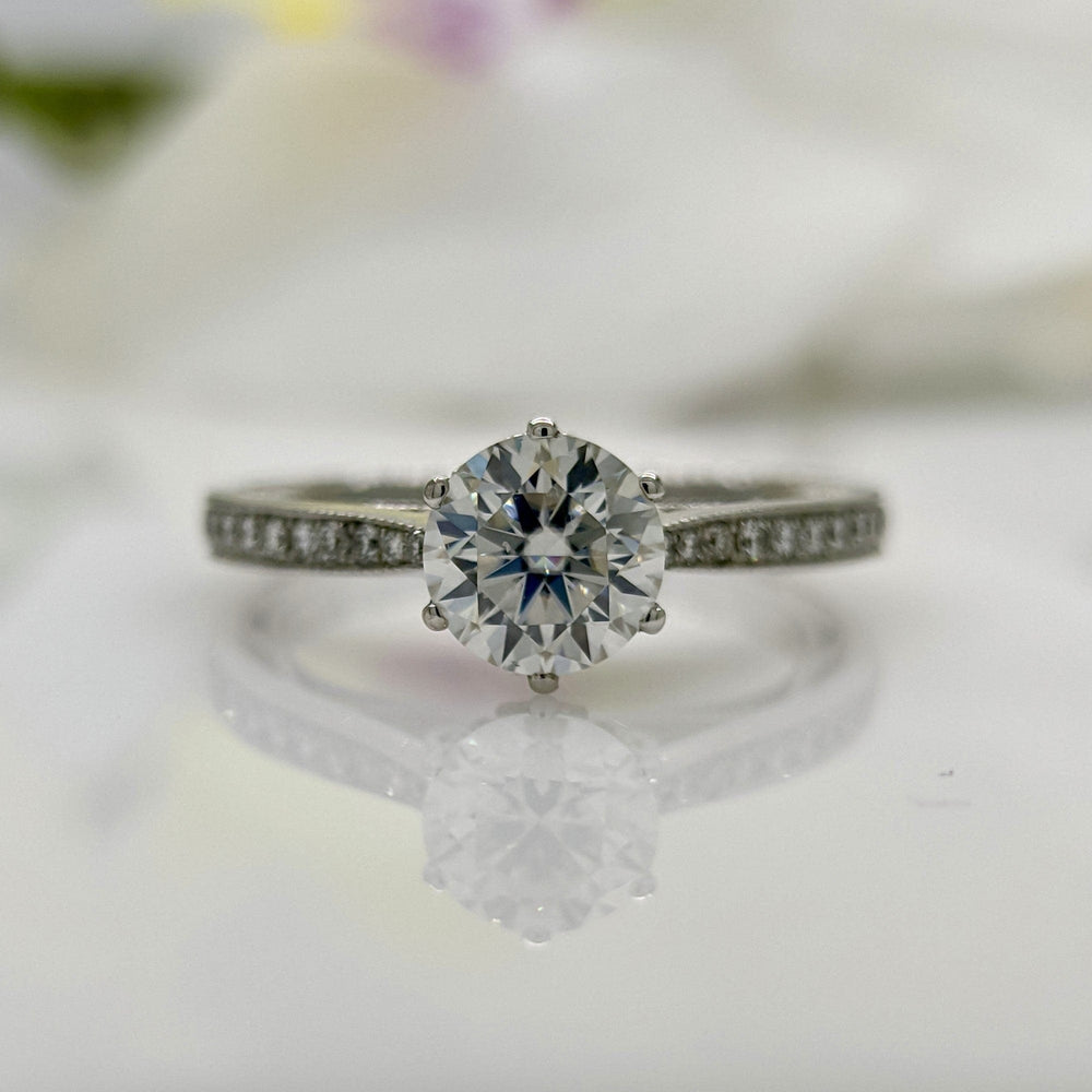 AGI Design Sky Round Lab Created Diamond Engagement Ring