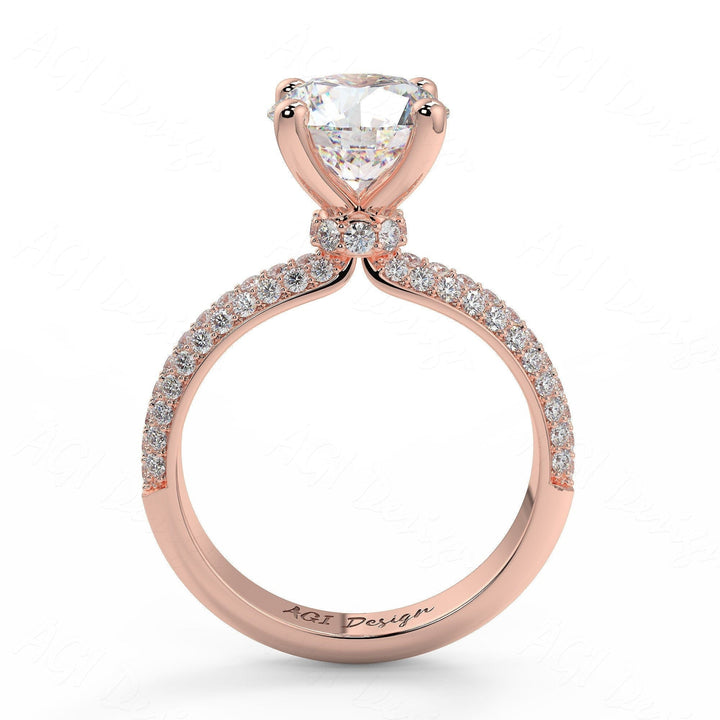 AGI Design Sophia Round Lab Created Diamond Engagement Ring