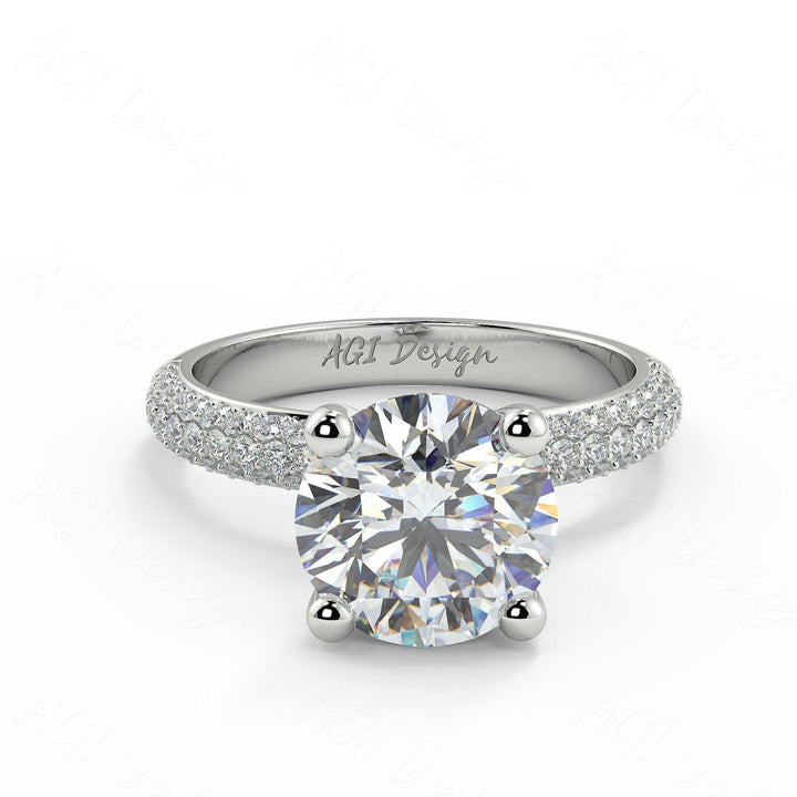 AGI Design Sophia Round Lab Created Diamond Engagement Ring