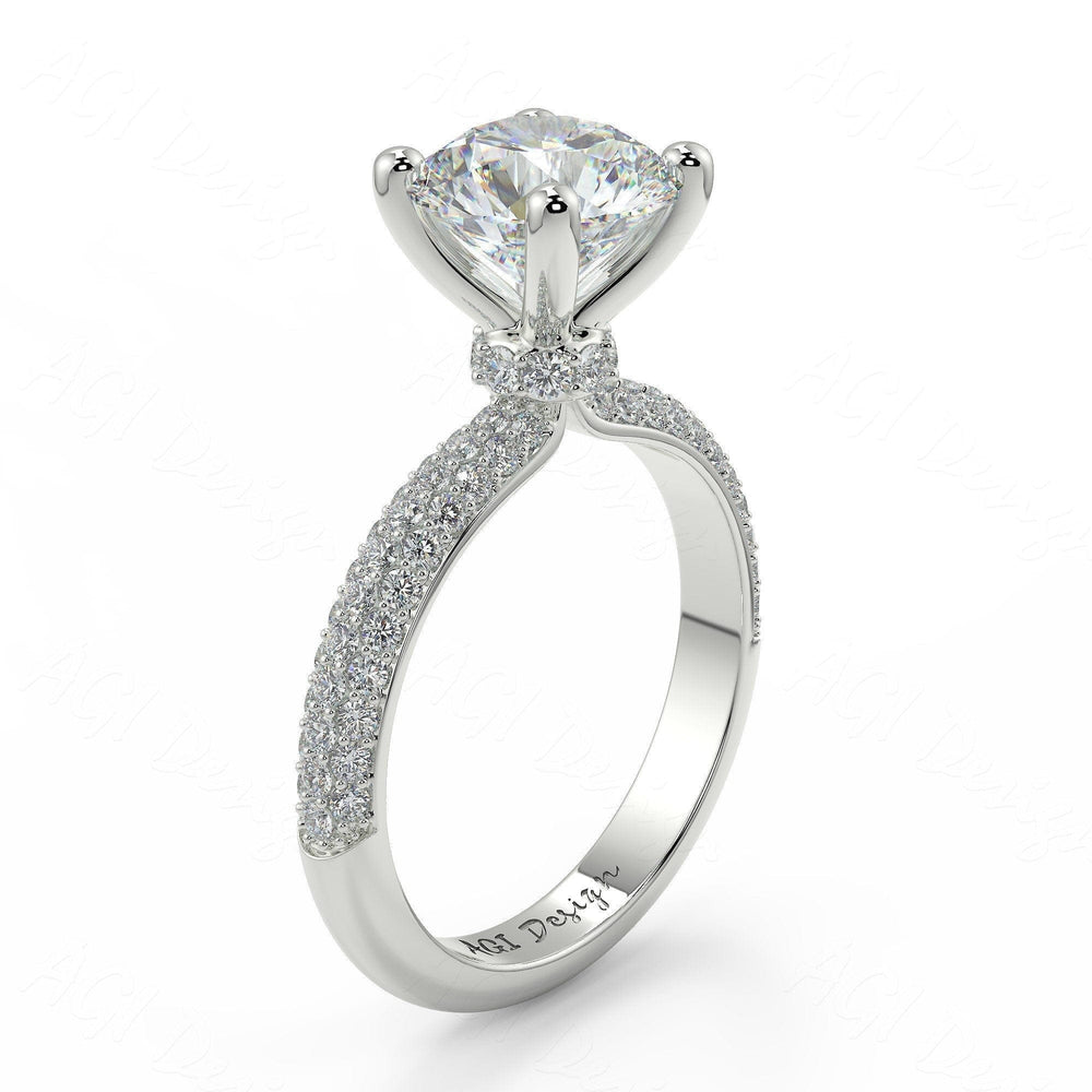 AGI Design Sophia Round Lab Created Diamond Engagement Ring
