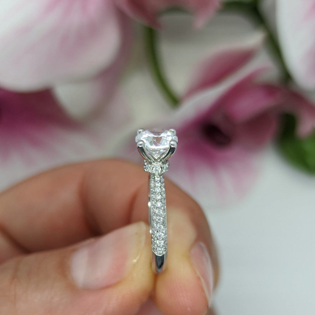 AGI Design Sophia Round Lab Created Diamond Engagement Ring