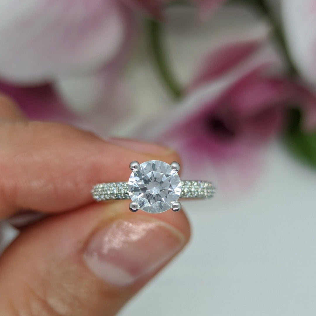 AGI Design Sophia Round Lab Created Diamond Engagement Ring