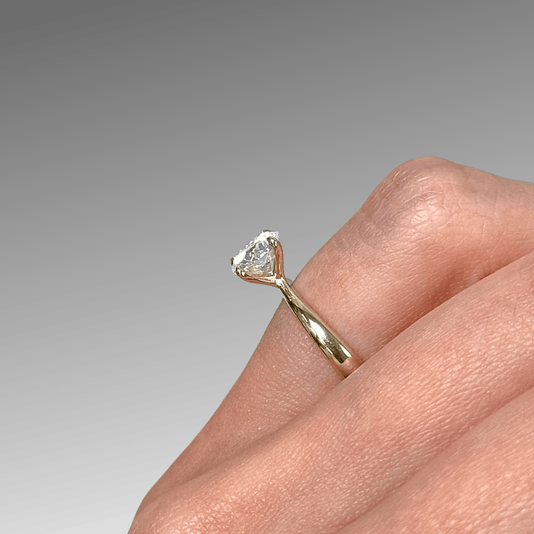 AGIDesignShop Stacey Round Moissanite Engagement Ring