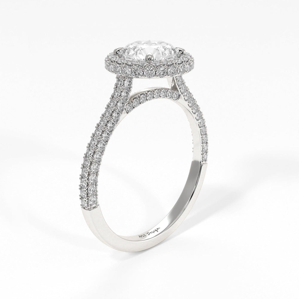 AGI Design Tanya Round Lab Created Diamond Engagement Ring
