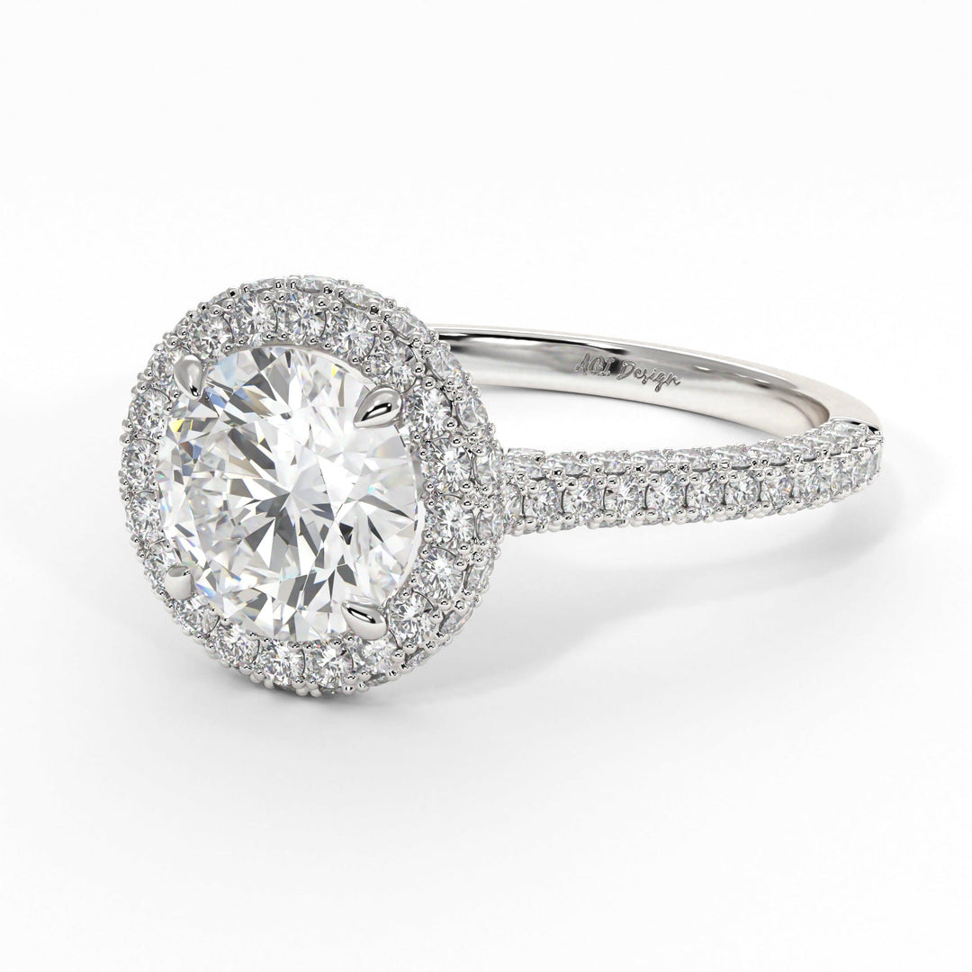 AGI Design Tanya Round Lab Created Diamond Engagement Ring