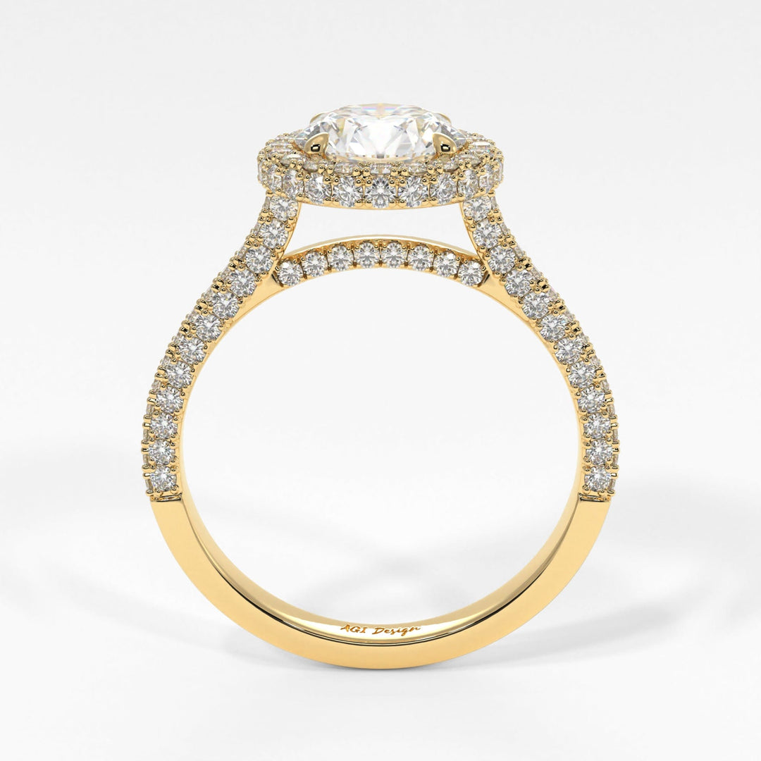 AGI Design Tanya Round Lab Created Diamond Engagement Ring