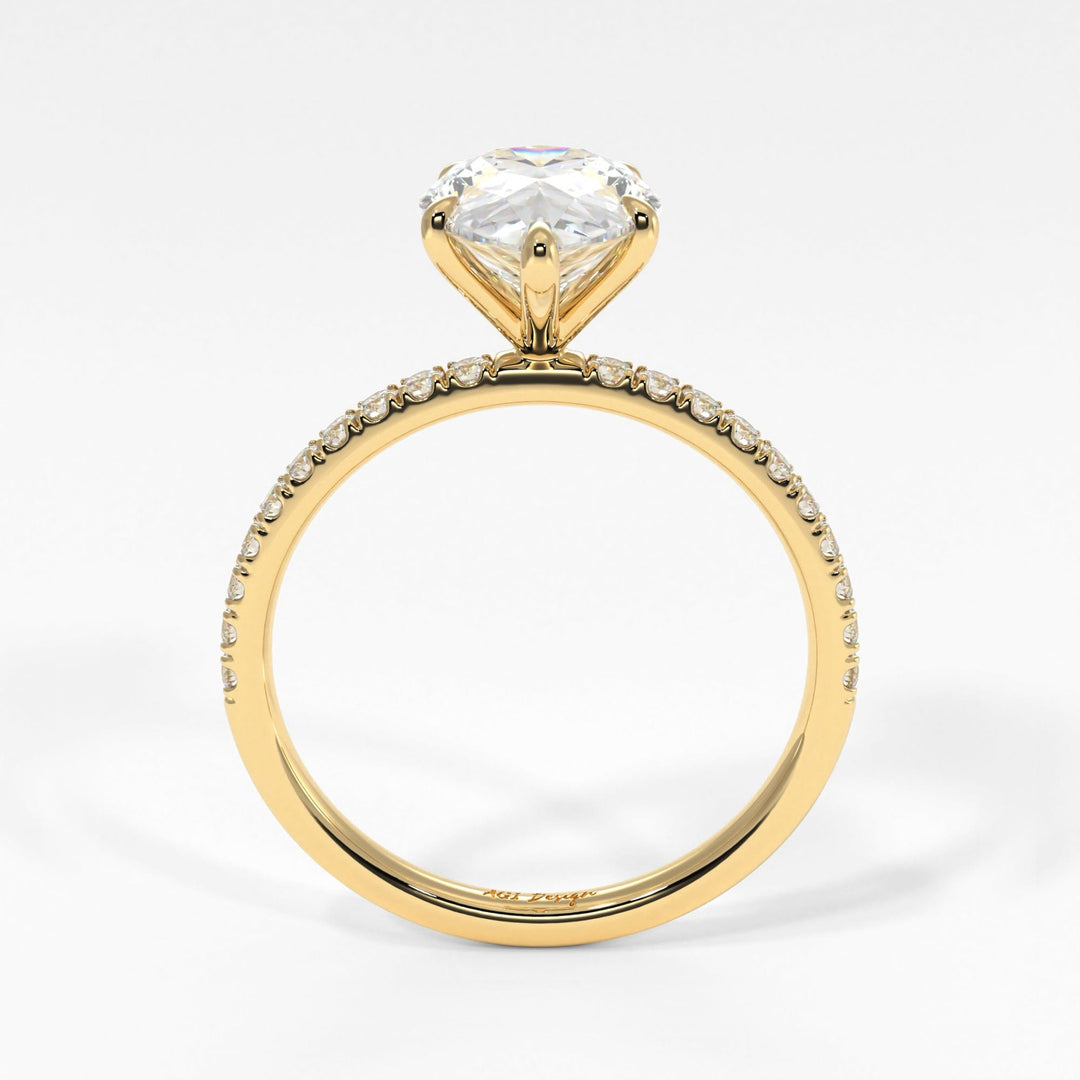 AGI Design Valeria Pear Shape Lab Created Diamond Engagement Ring
