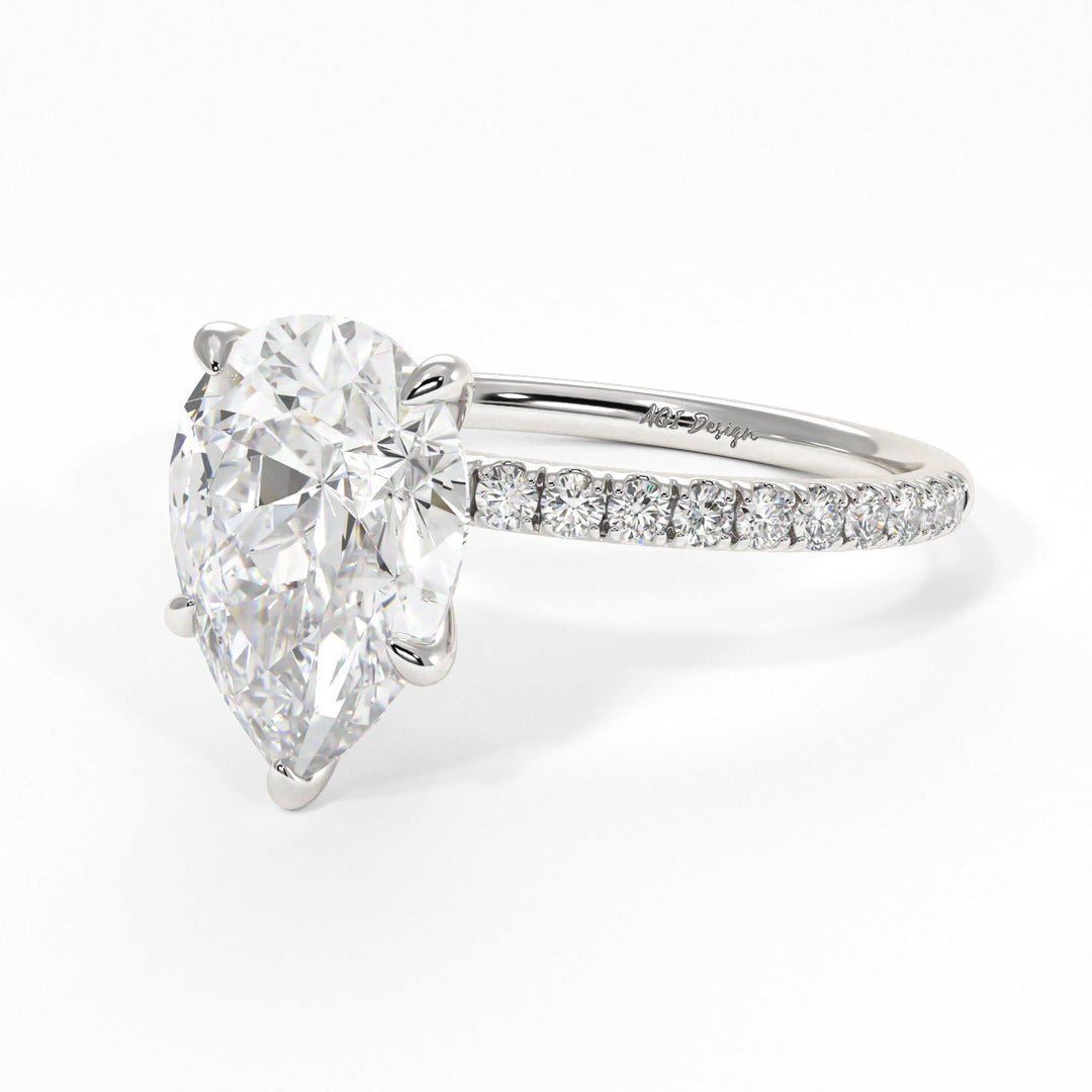 AGI Design Valeria Pear Shape Lab Created Diamond Engagement Ring
