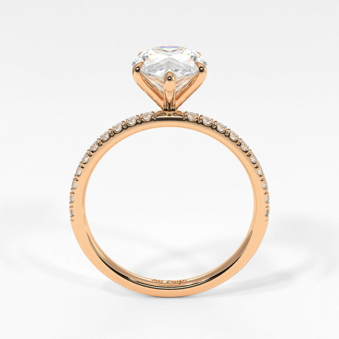 AGI Design Valeria Pear Shape Lab Created Diamond Engagement Ring