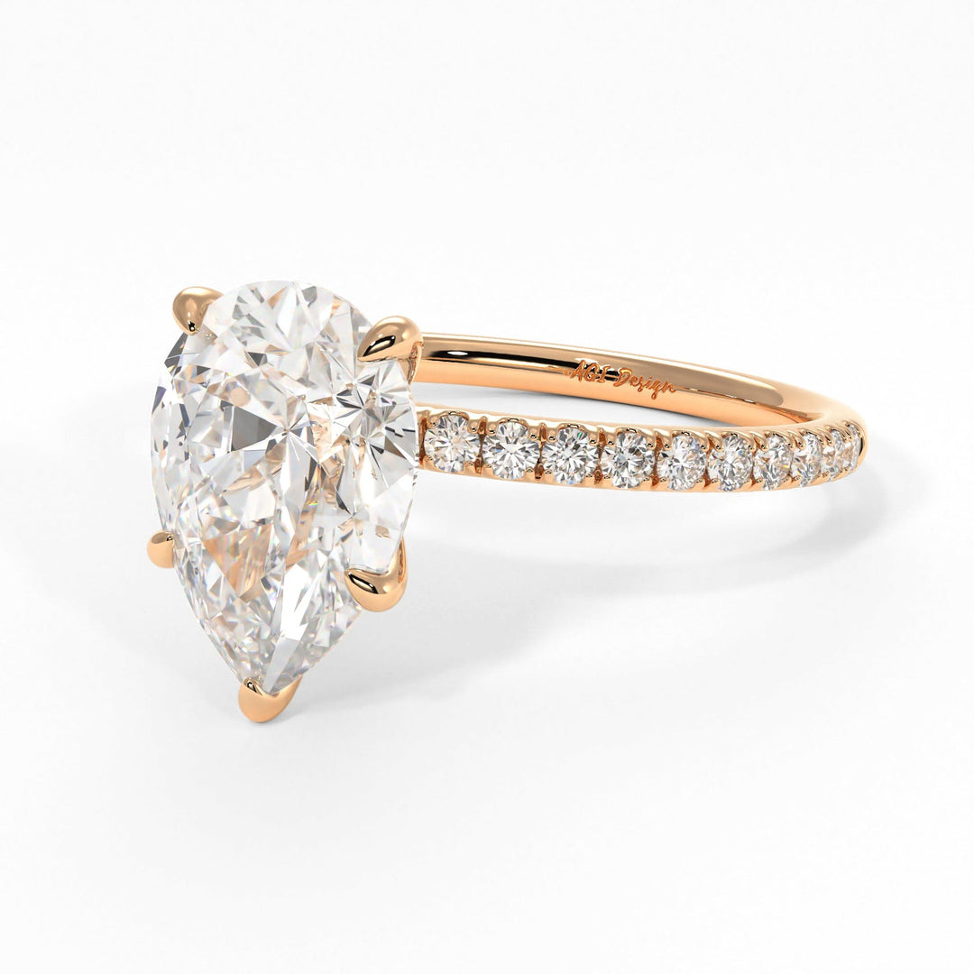 AGI Design Valeria Pear Shape Lab Created Diamond Engagement Ring