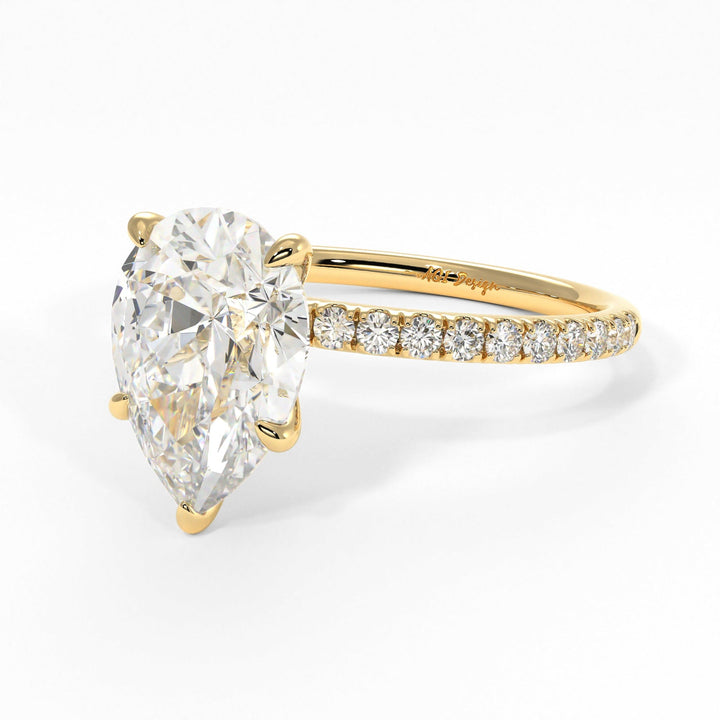 AGI Design Valeria Pear Shape Moissanite Engagement Ring