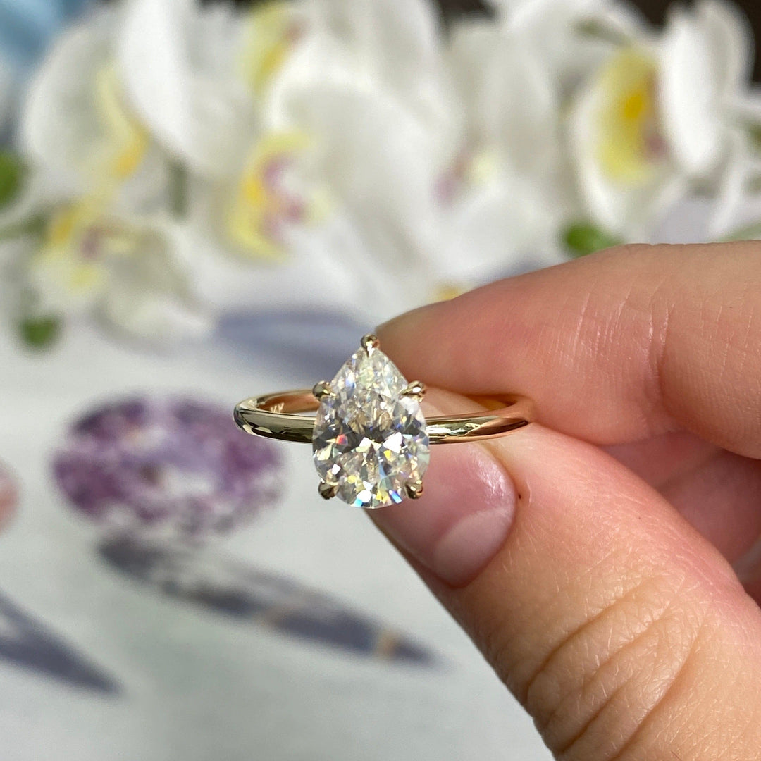 AGI Design Valery Pear Shape Lab Created Diamond Engagement Ring