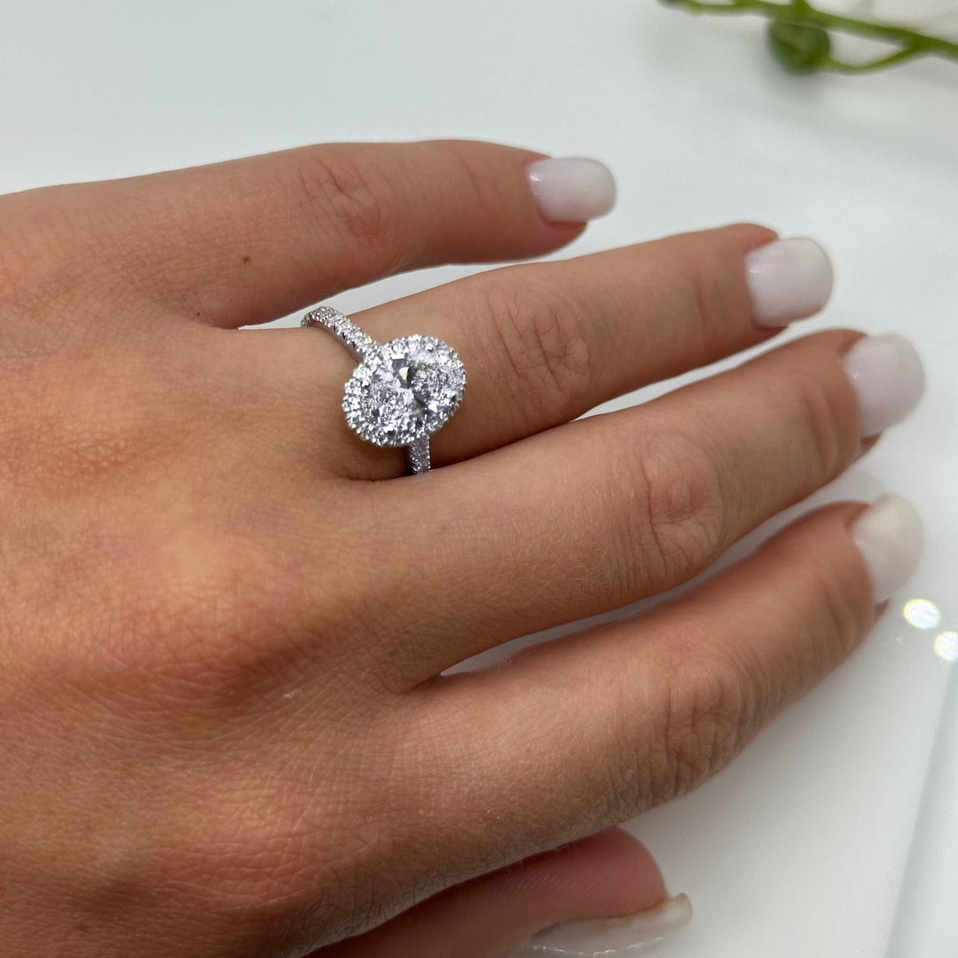AGI Design Victoria Oval Lab Created Diamond Engagement Ring