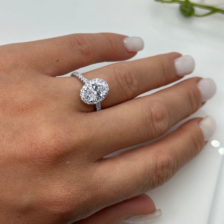 AGI Design Victoria Oval Lab Created Diamond Engagement Ring