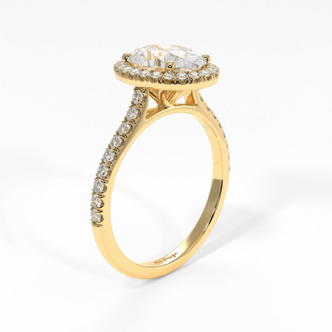 AGI Design Victoria Oval Lab Created Diamond Engagement Ring