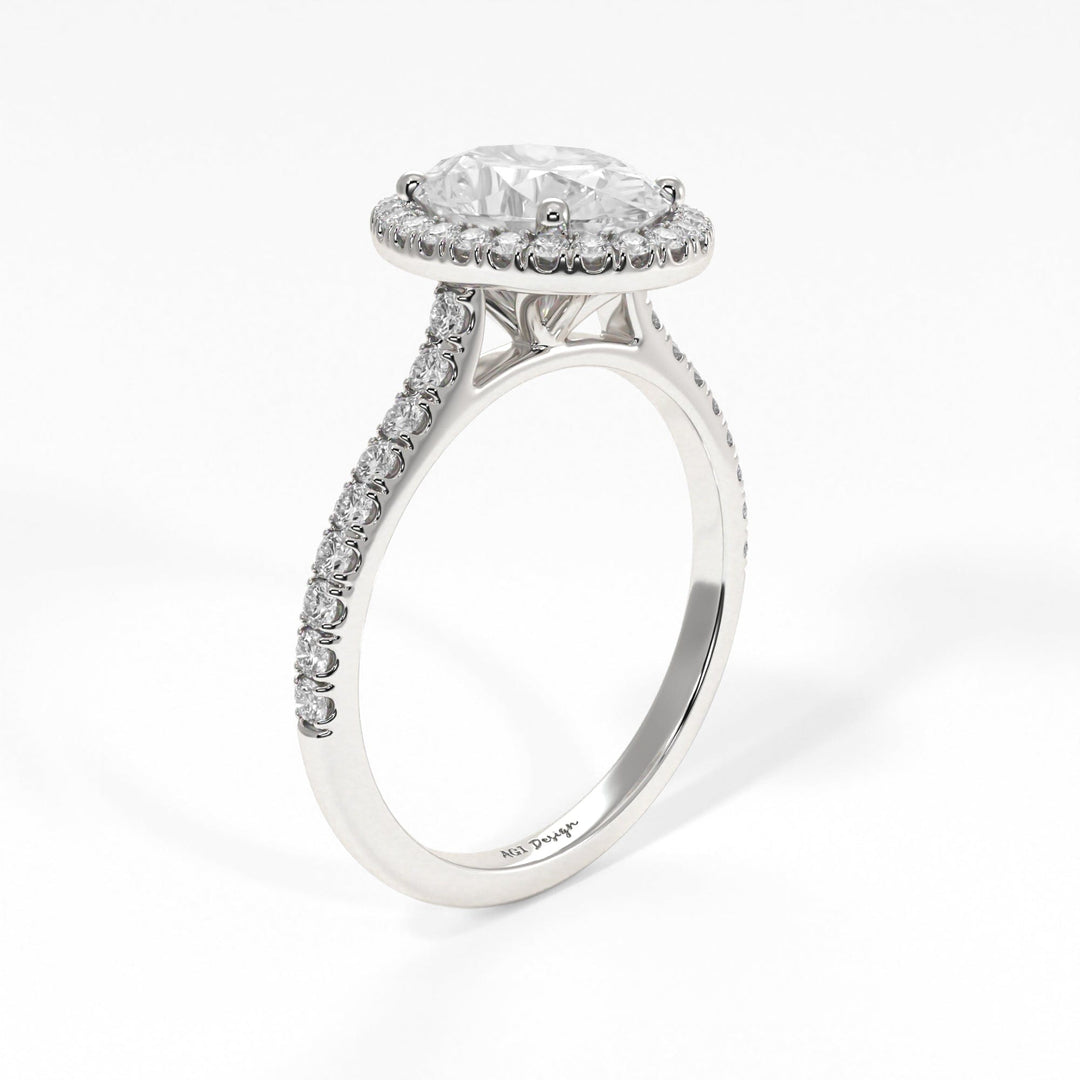 AGI Design Victoria Oval Lab Created Diamond Engagement Ring