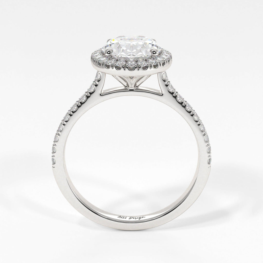 AGI Design Victoria Oval Lab Created Diamond Engagement Ring