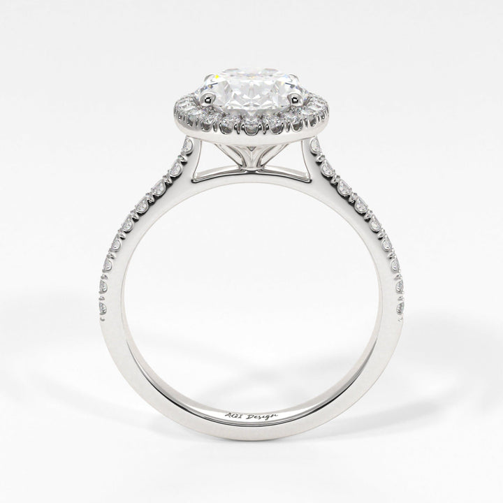 AGI Design Victoria Oval Lab Created Diamond Engagement Ring