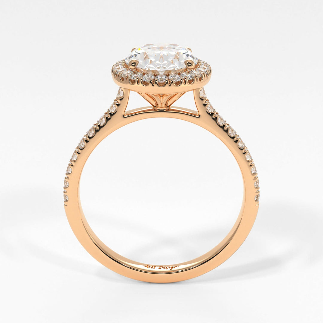 AGI Design Victoria Oval Lab Created Diamond Engagement Ring