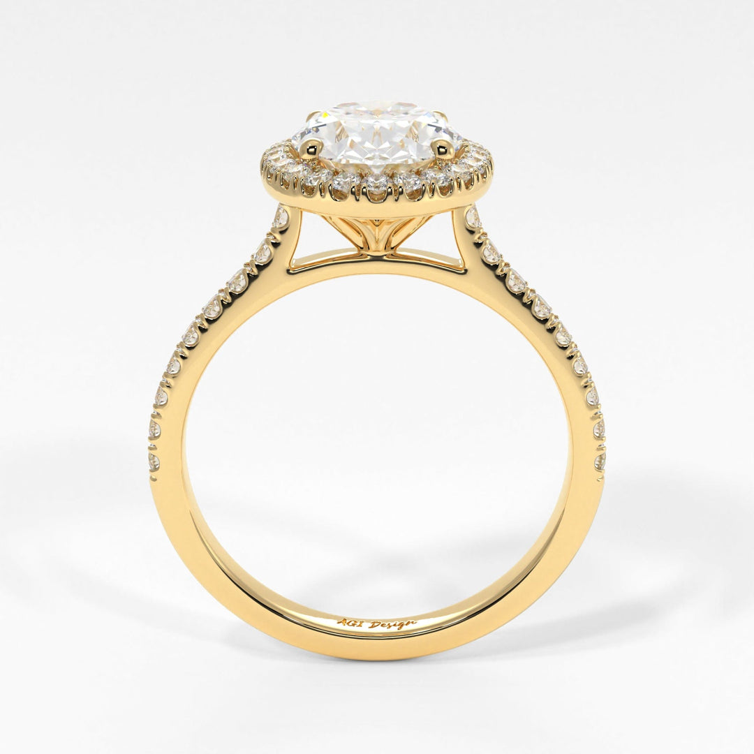 AGI Design Victoria Oval Lab Created Diamond Engagement Ring