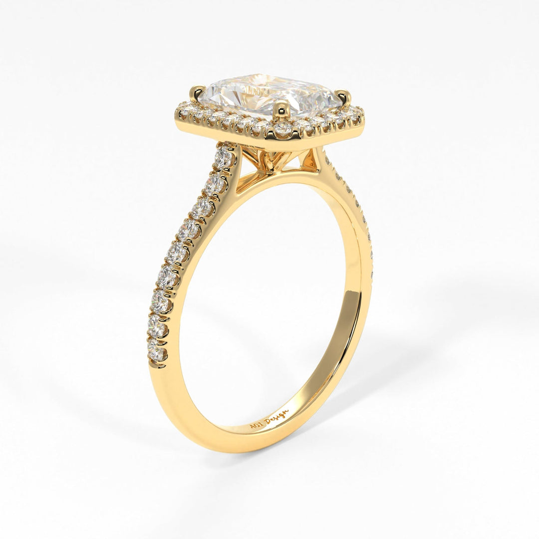 AGI Design Victoria Radiant/Emerald Lab Created Diamond Engagement Ring