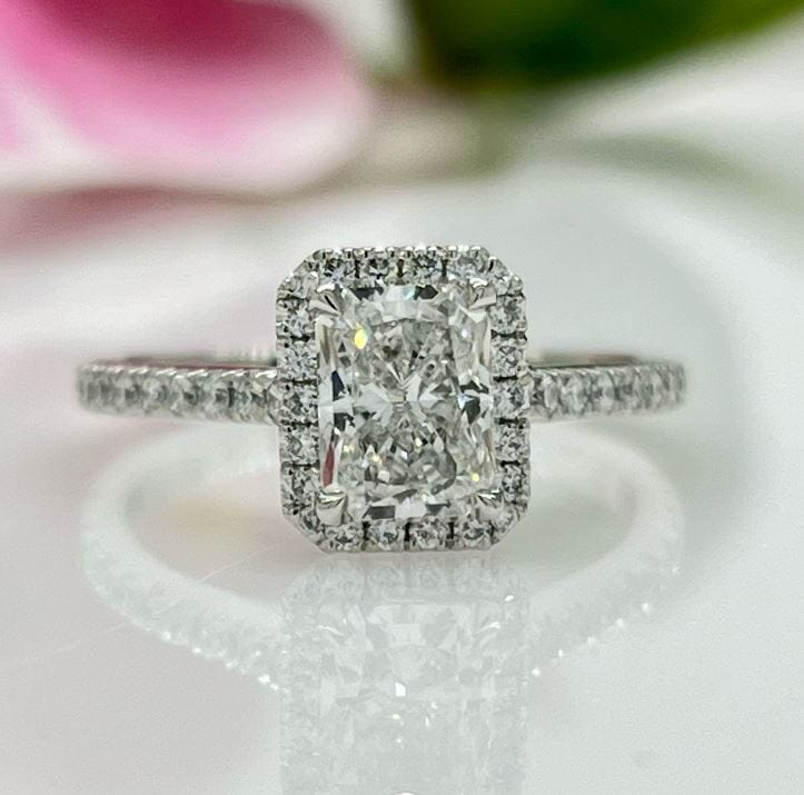 AGI Design Victoria Radiant/Emerald Lab Created Diamond Engagement Ring