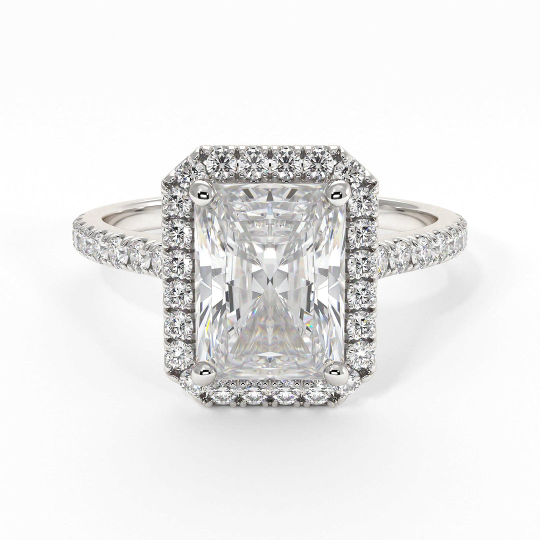 AGI Design Victoria Radiant/Emerald Lab Created Diamond Engagement Ring