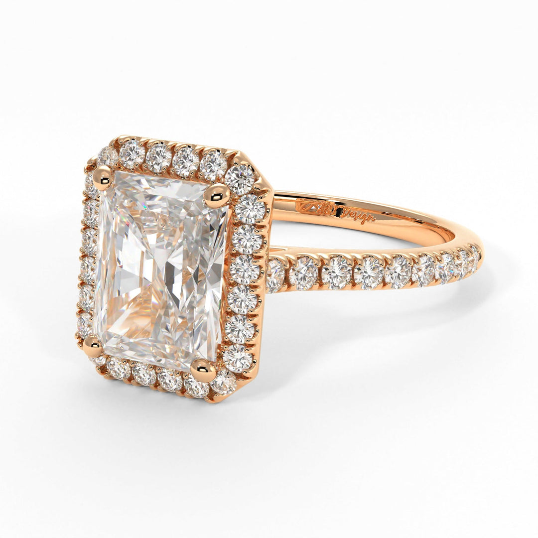 AGI Design Victoria Radiant/Emerald Lab Created Diamond Engagement Ring