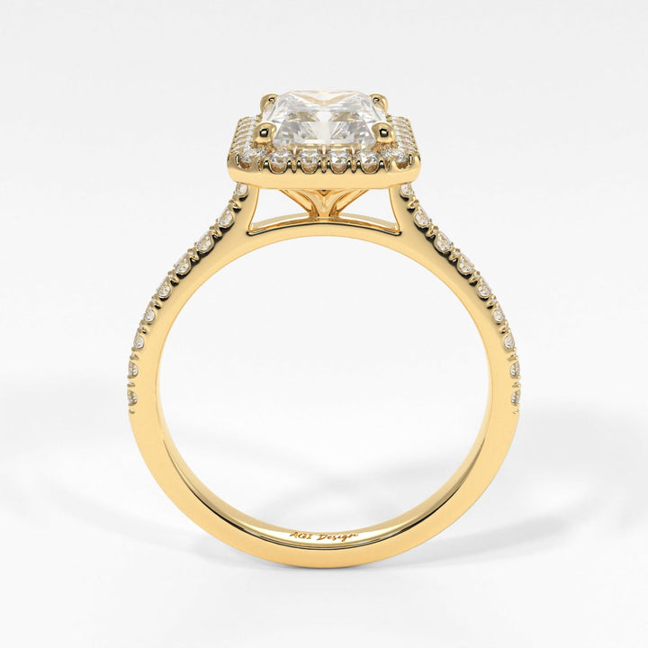 AGI Design Victoria Radiant/Emerald Lab Created Diamond Engagement Ring