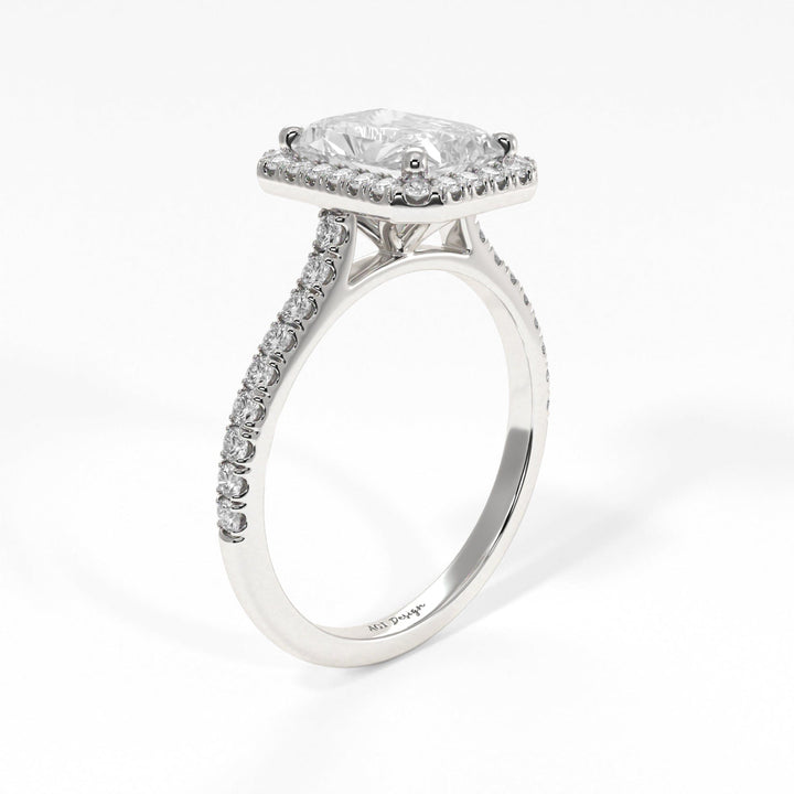 AGI Design Victoria Radiant/Emerald Lab Created Diamond Engagement Ring