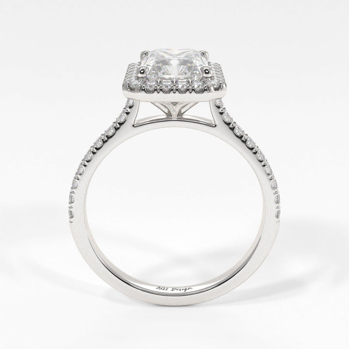 AGI Design Victoria Radiant/Emerald Lab Created Diamond Engagement Ring