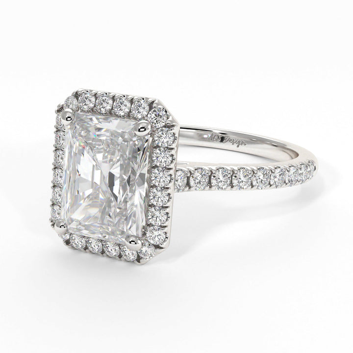 AGI Design Victoria Radiant/Emerald Lab Created Diamond Engagement Ring