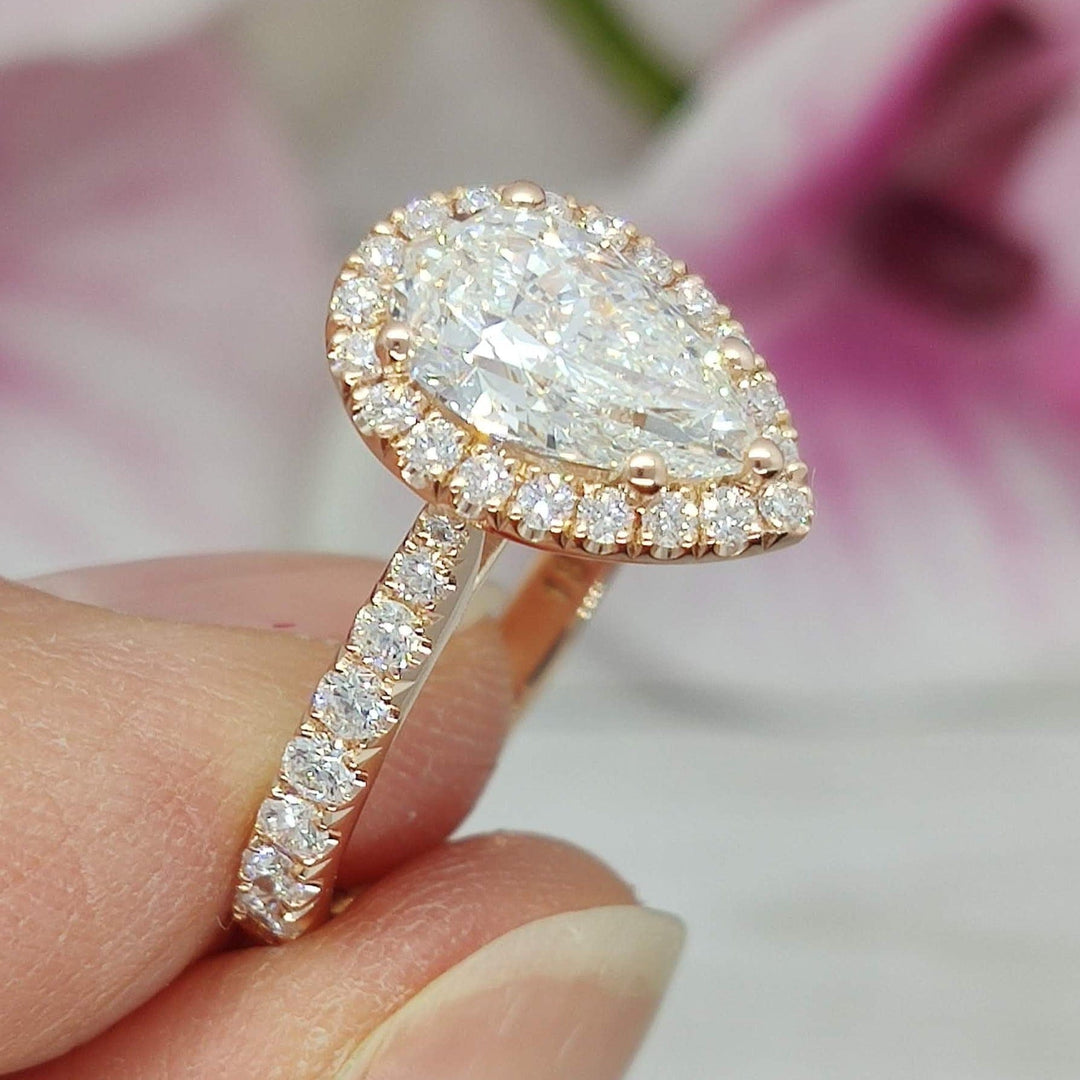 AGIDesignShop Vivian Pear Shaped Moissanite Engagement Ring