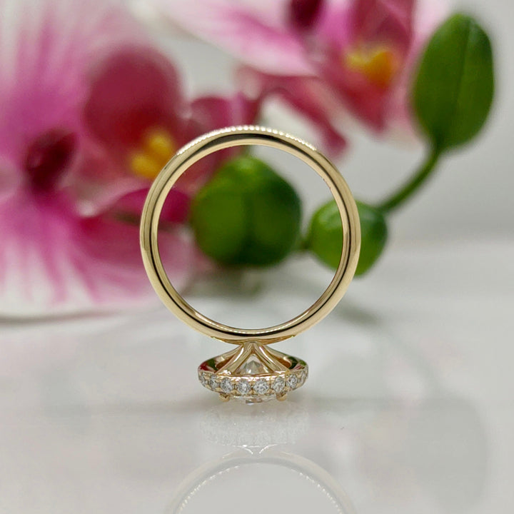 AGI Design Willow Round Lab Created Diamond Engagement Ring