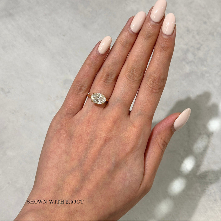 AGI Design Zari East-West Oval Lab Created Diamond Engagement Ring
