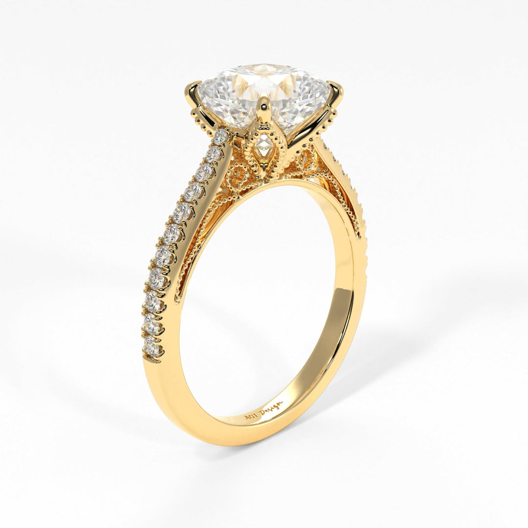AGI Design Zoe Cushion Cut Lab Created Diamond Engagement Ring