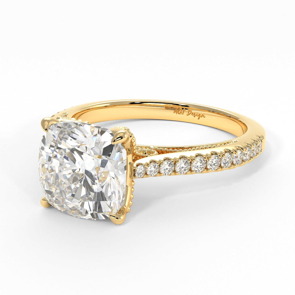 AGI Design Zoe Cushion Cut Lab Created Diamond Engagement Ring
