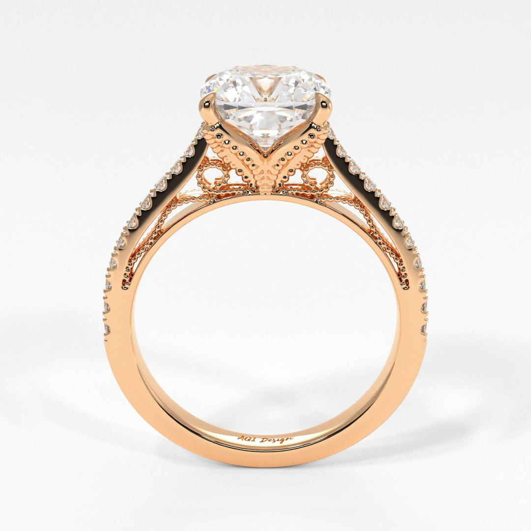 AGI Design Zoe Cushion Cut Lab Created Diamond Engagement Ring