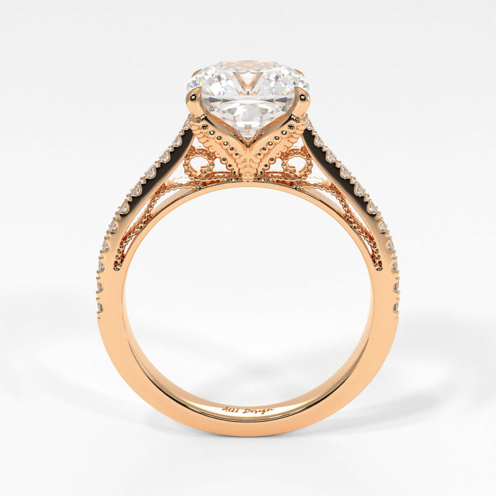 AGI Design Zoe Cushion Cut Lab Created Diamond Engagement Ring