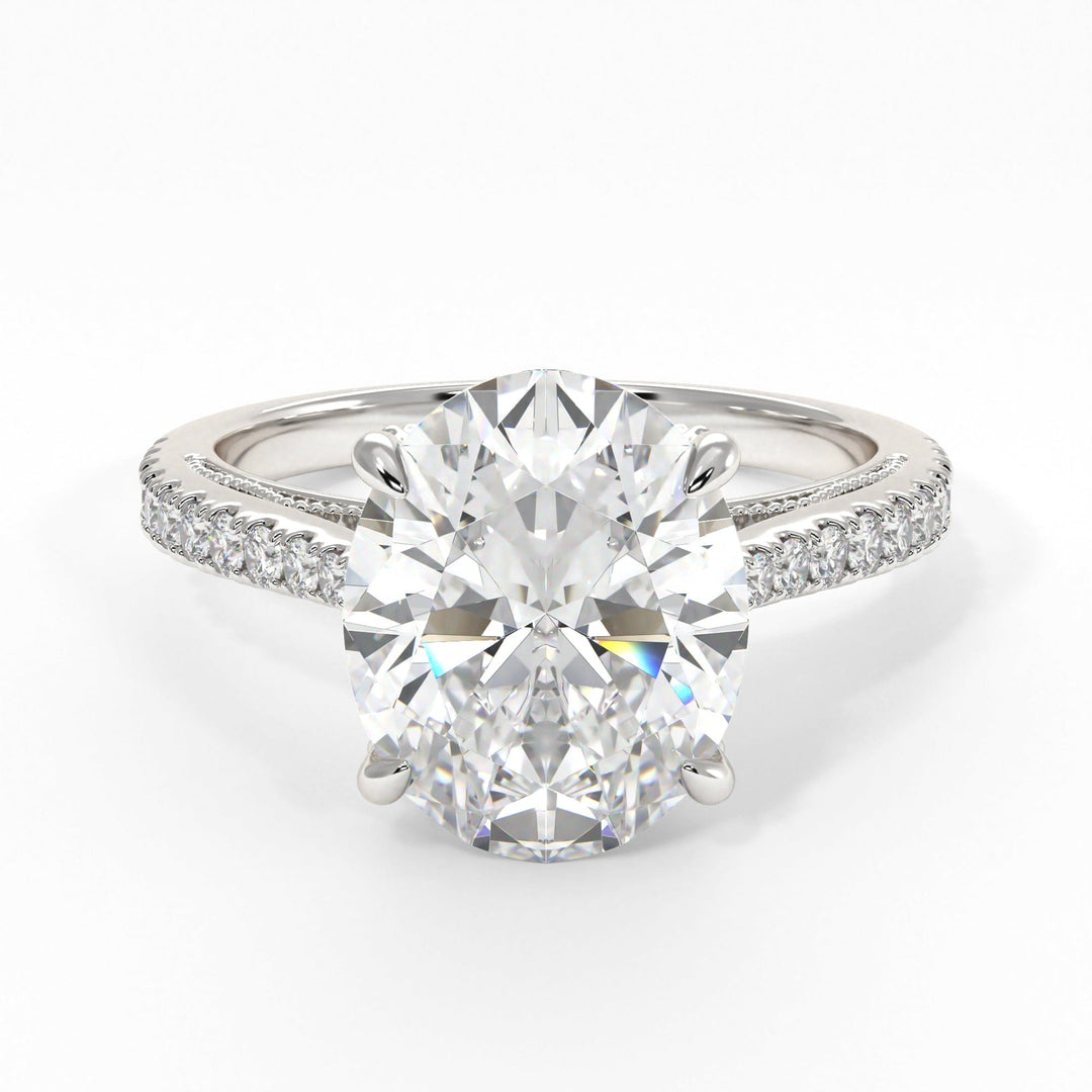 AGI Design Zoe Oval Lab Created Diamond Engagement Ring