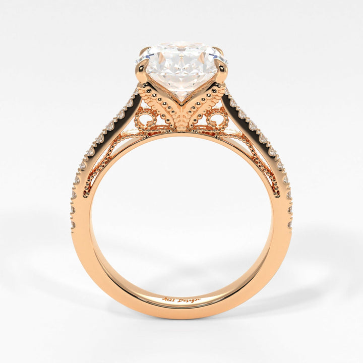 AGI Design Zoe Oval Lab Created Diamond Engagement Ring