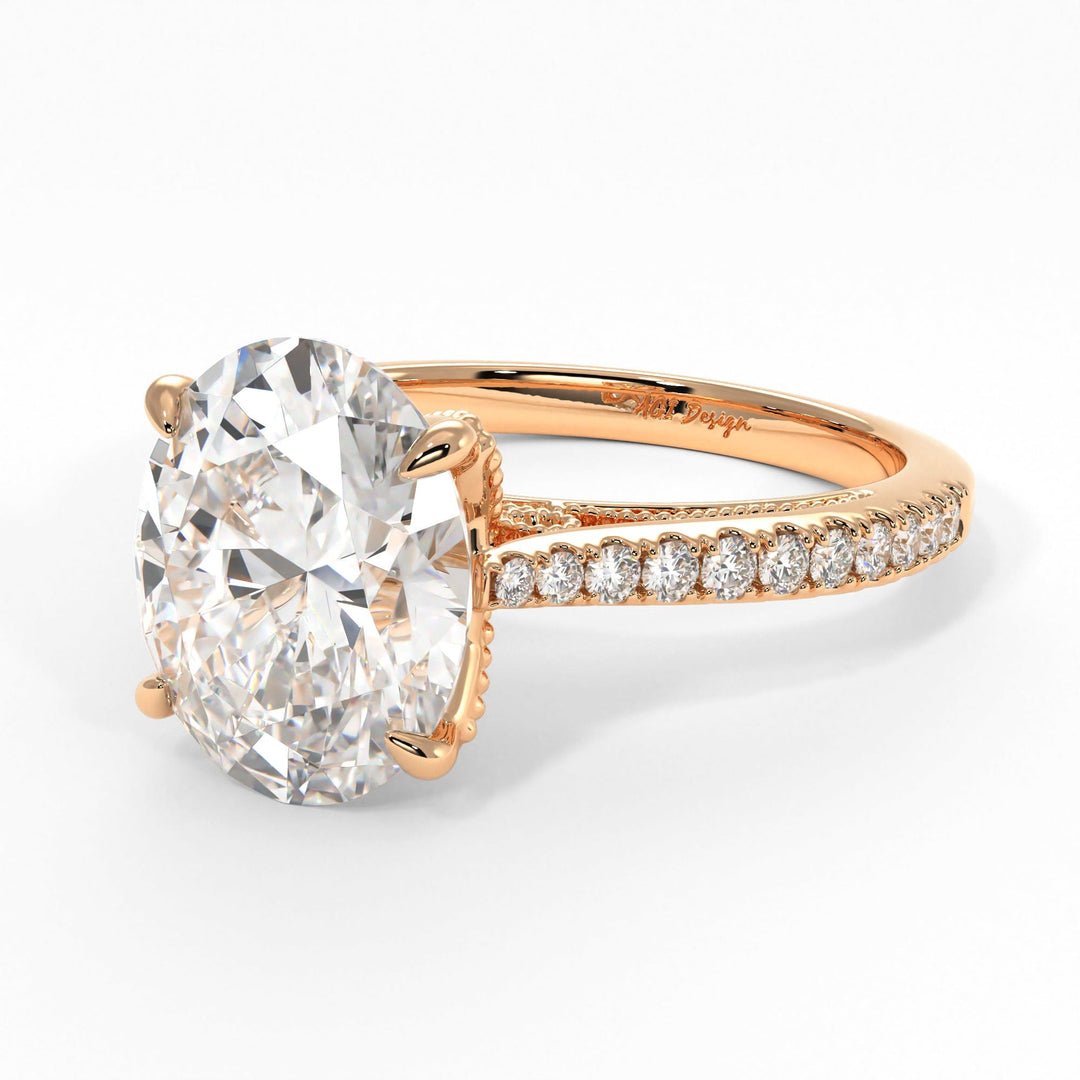 AGI Design Zoe Oval Lab Created Diamond Engagement Ring