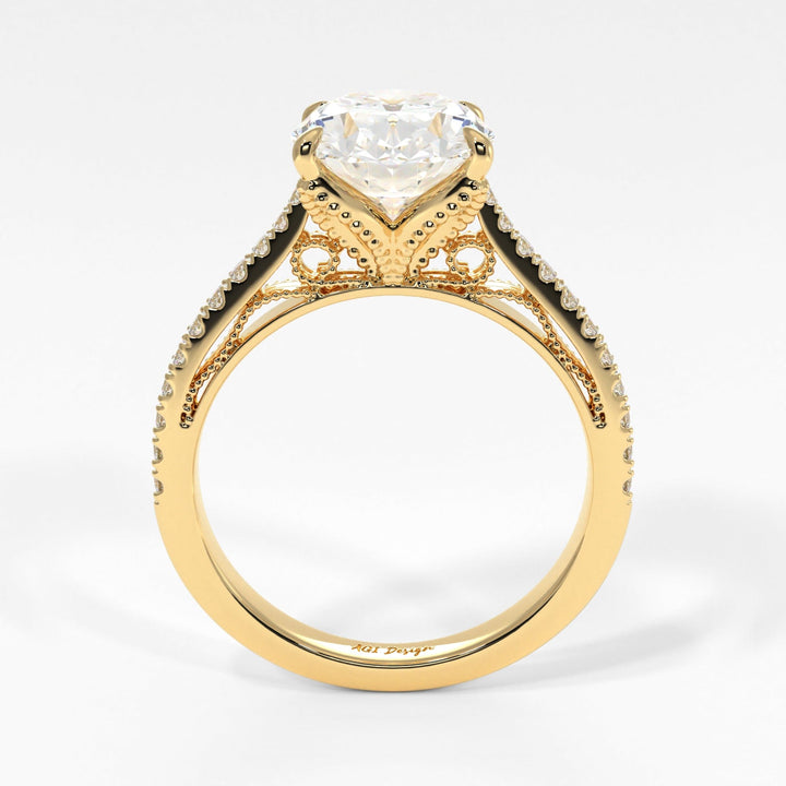 AGI Design Zoe Oval Lab Created Diamond Engagement Ring