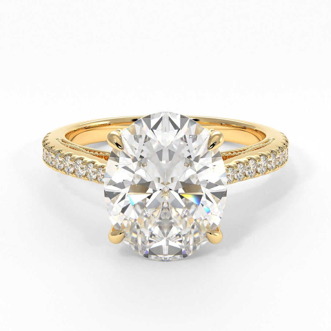 AGI Design Zoe Oval Lab Created Diamond Engagement Ring