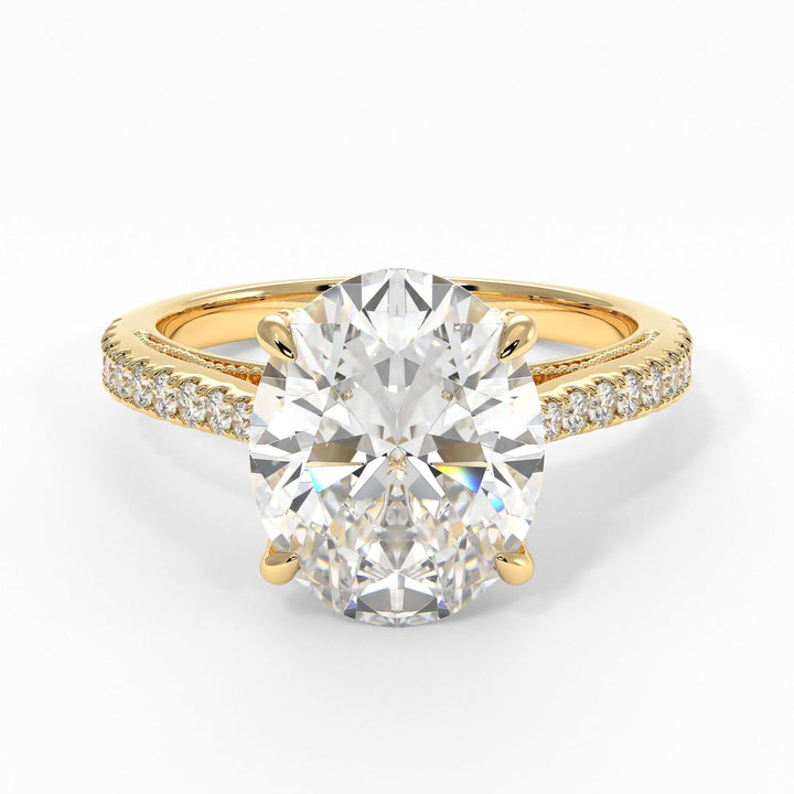 AGI Design Zoe Oval Lab Created Diamond Engagement Ring