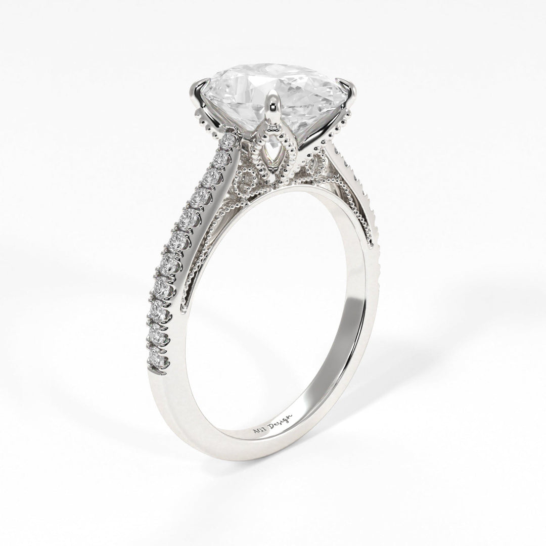 AGI Design Zoe Oval Lab Created Diamond Engagement Ring