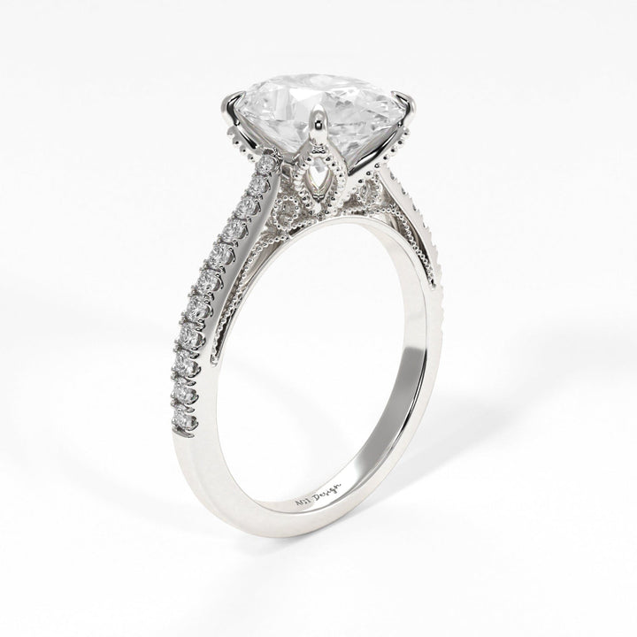 AGI Design Zoe Oval Lab Created Diamond Engagement Ring