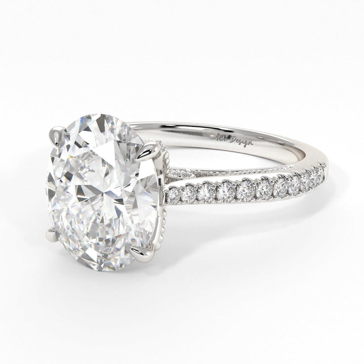 AGI Design Zoe Oval Lab Created Diamond Engagement Ring